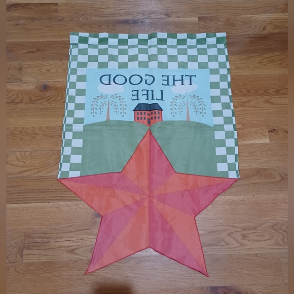 Star Church The Good Life Checkered Graden Banner Garden Flag ⭐ - Picture 4 of 12